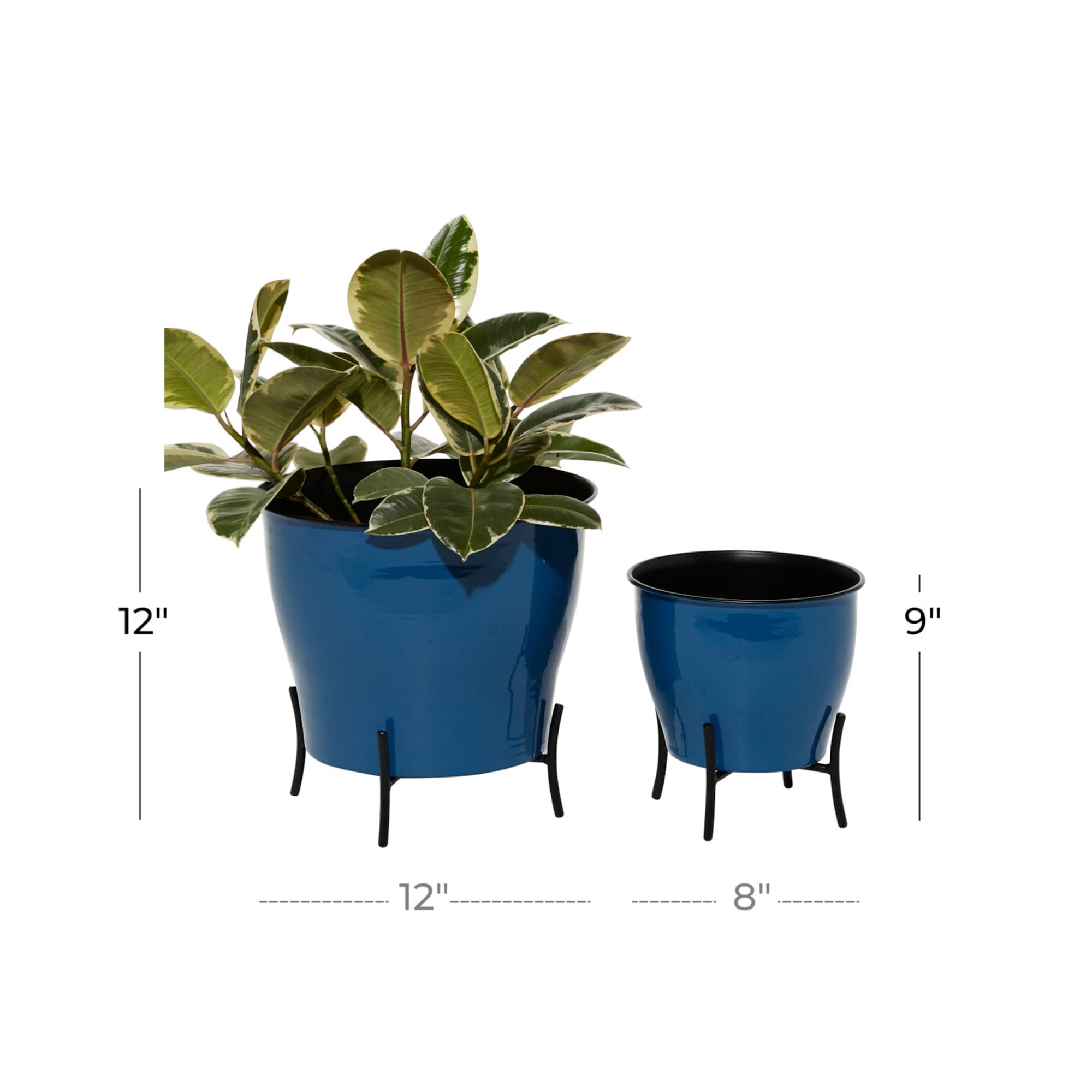 Blue Metal Farmhouse Planter Set 9" & 12"